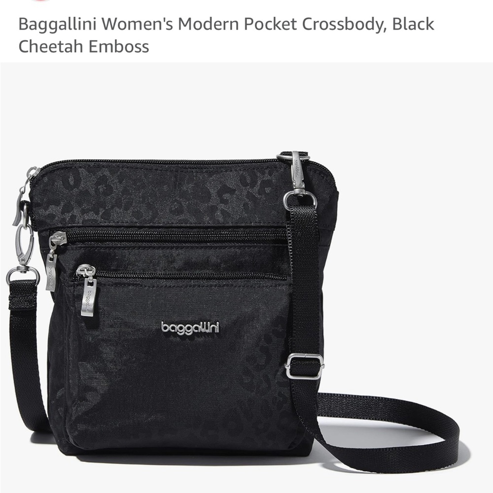 Baggallini Black Leopard Print Women's crossbody - Picture 12 of 12